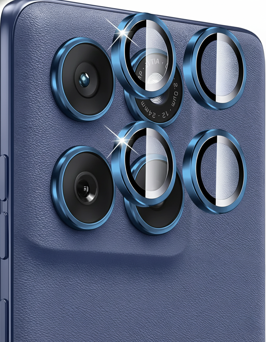 Blue Metallic camera ring lens guard for Motorola edge 70 Fusion — TechGuard