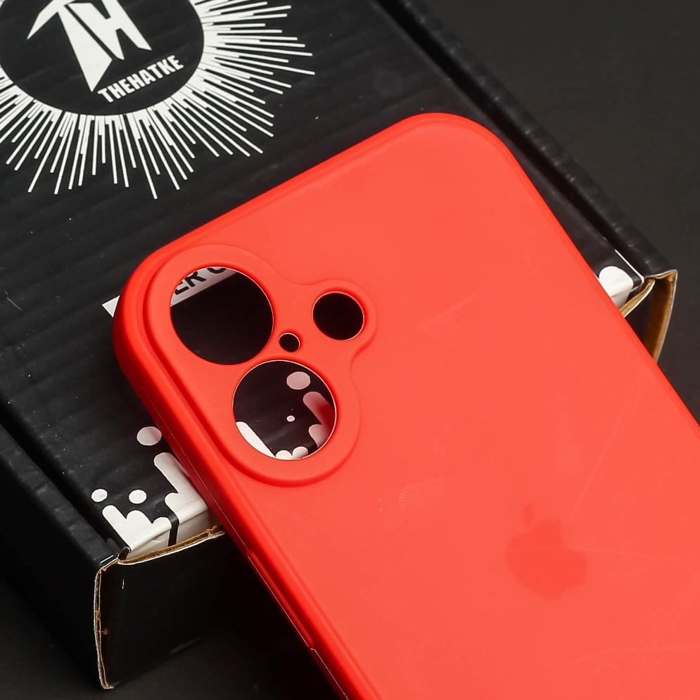 Red Original Camera Silicone Case for Apple Iphone 16