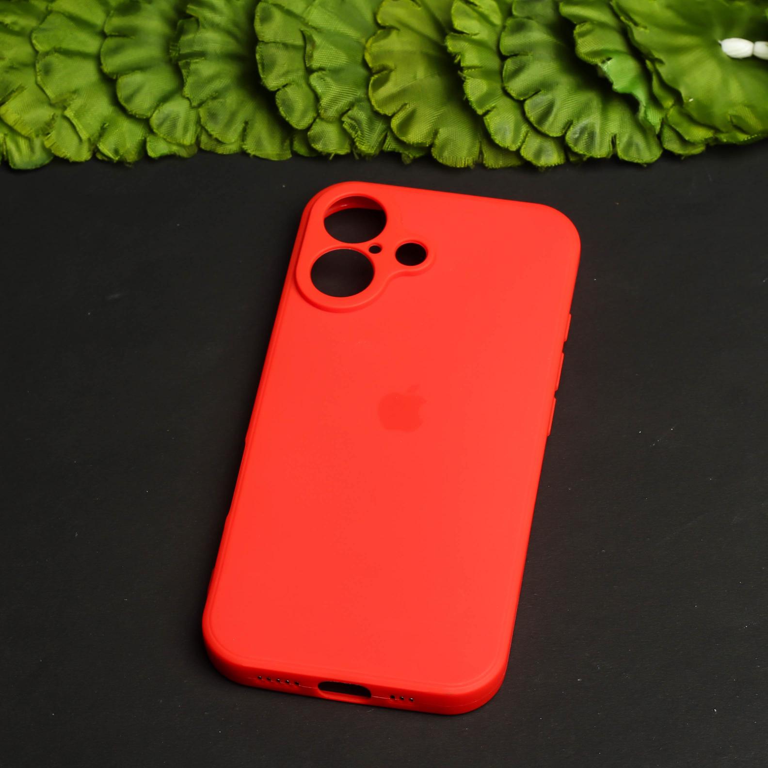 Red Original Camera Silicone Case for Apple Iphone 16
