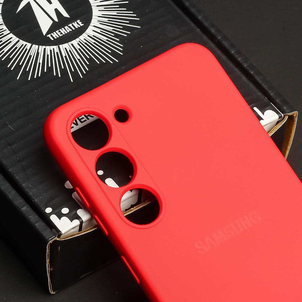 Red Original Camera Safe Silicone case for Samsung S21
