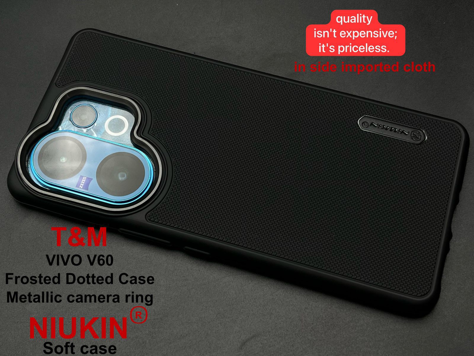 Black Niukin Silicone Case for Vivo V60e — Goodsys
