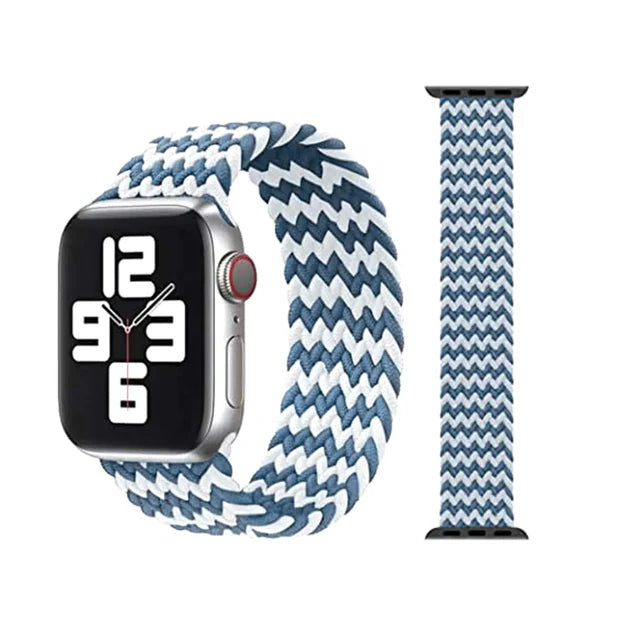 Blue-White Multi Unity Braided Solo Loop For Strap For Apple Watch Series 1 (42mm/44mm/45mm/46mm/49mm) — Goodsys