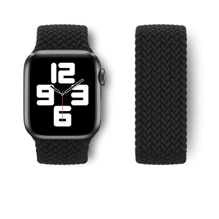 Black Unity Braided Solo Loop For Strap For Apple Watch Series 1 (42mm/44mm/45mm/46mm/49mm)
