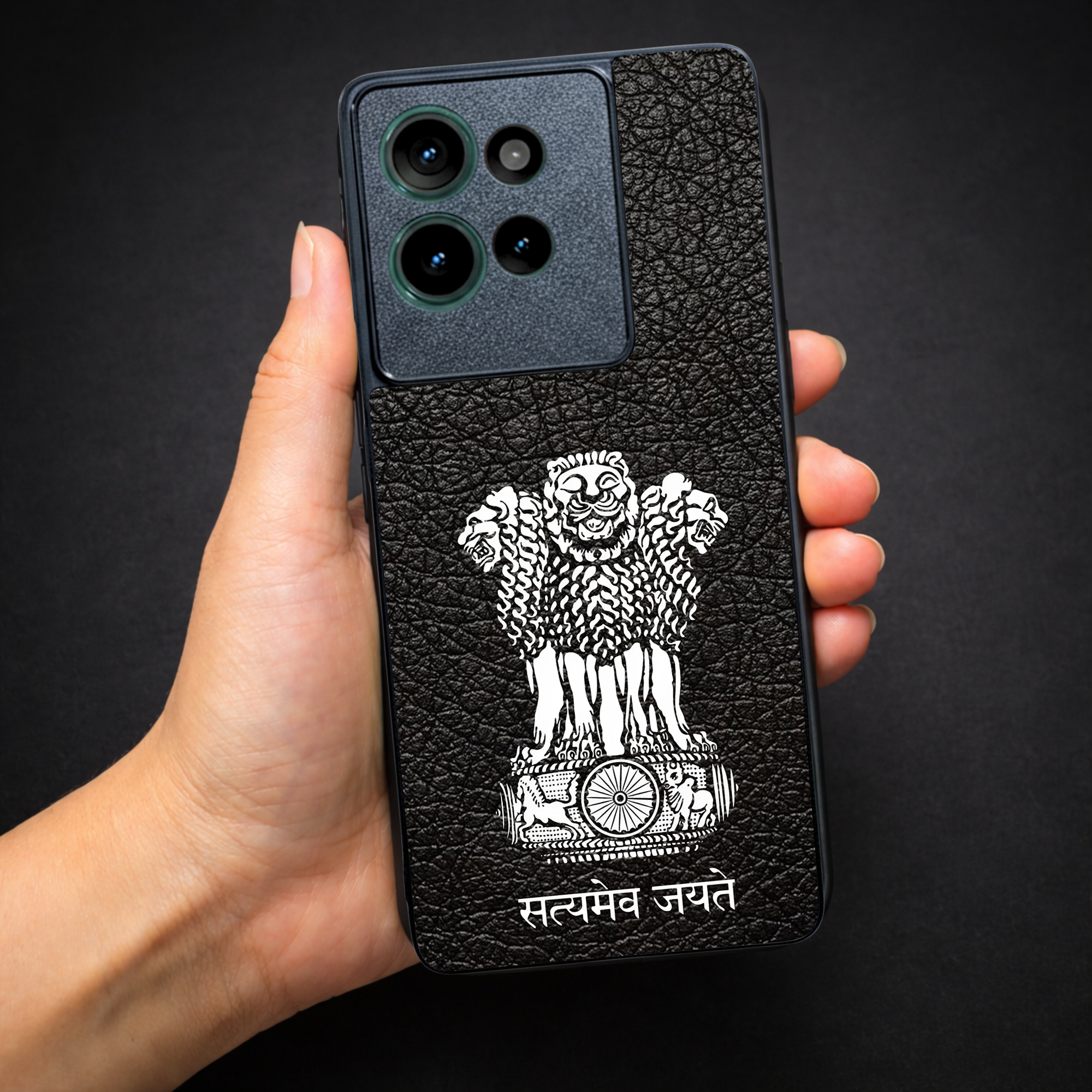 Black Satyamev Jayate MB case for Motorola Edge 50 — Goodsys