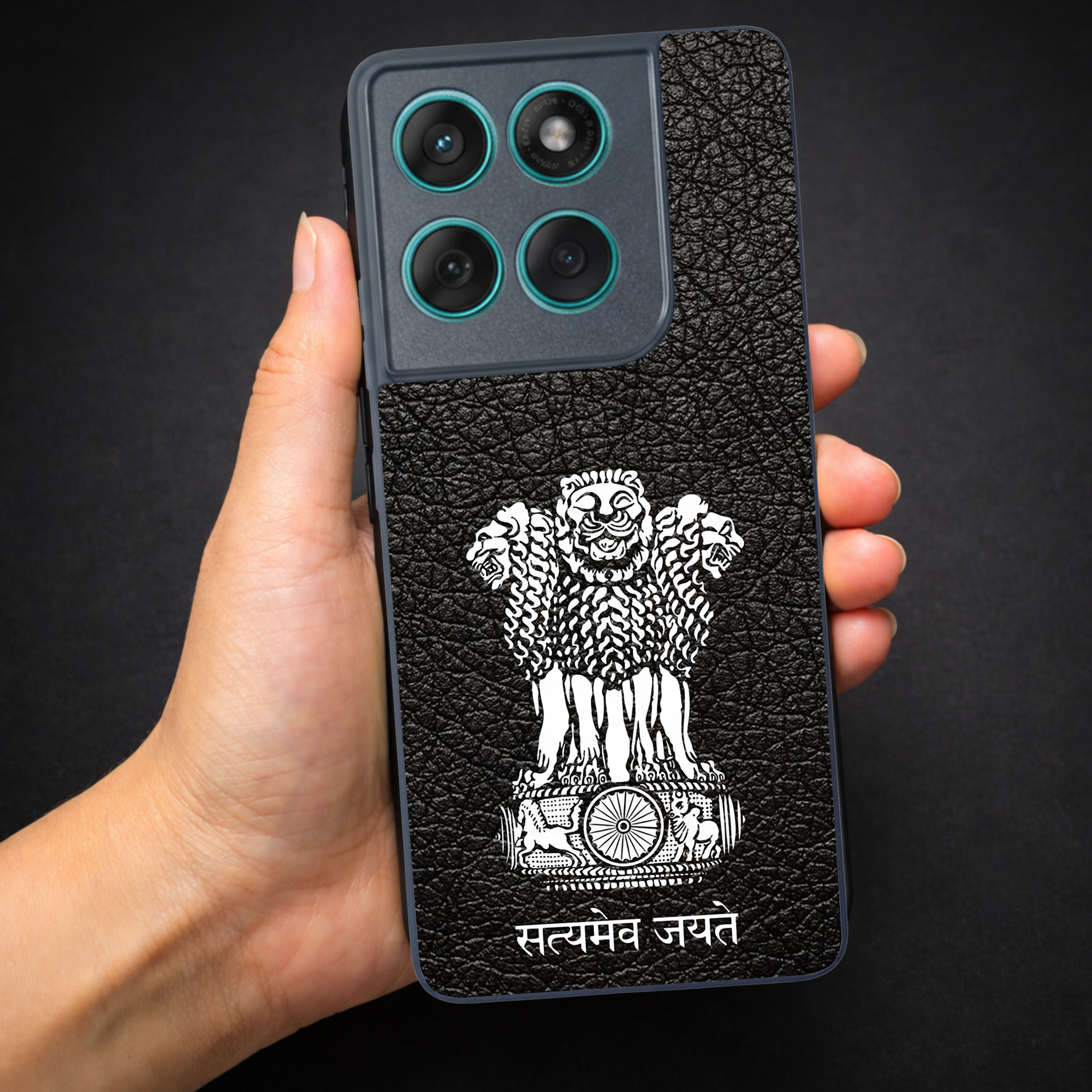 Black Satyamev Jayate MB case for Motorola Edge 60 Pro — Goodsys
