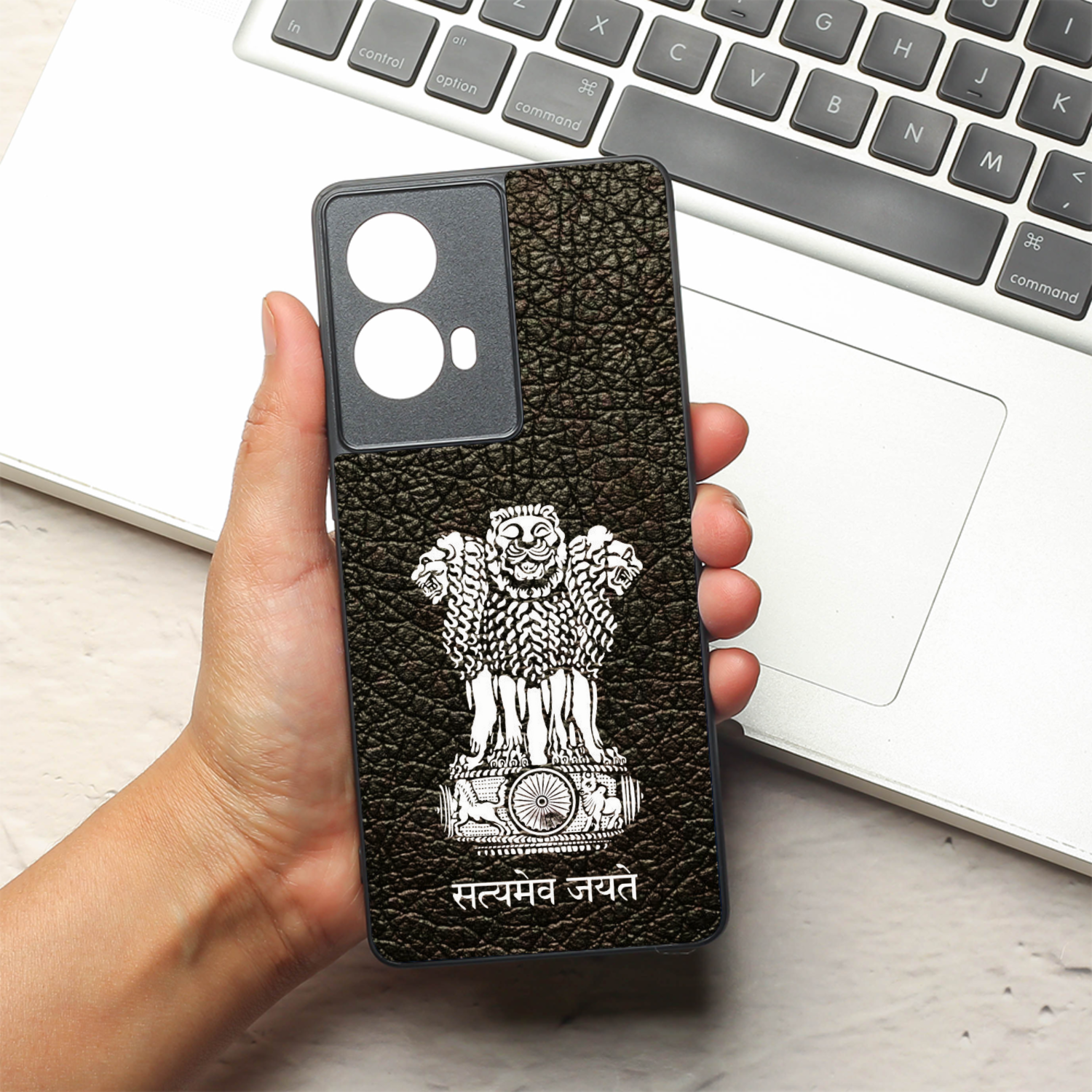 Black Satyamev Jayate MB case for Motorola G96 — Goodsys