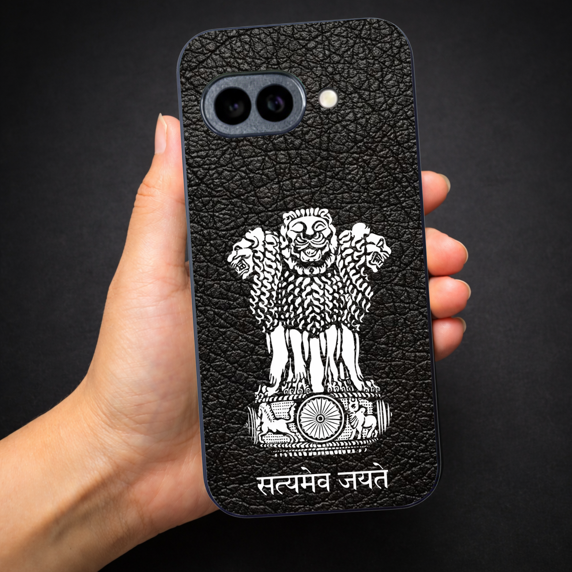 Black Satyamev Jayate MB case for Google Pixel 9a — Goodsys