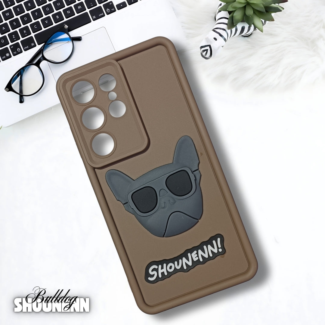 Brown SHOUNENN BULLDOG Silicone case for  Samsung S26 Ultra — Goodsys
