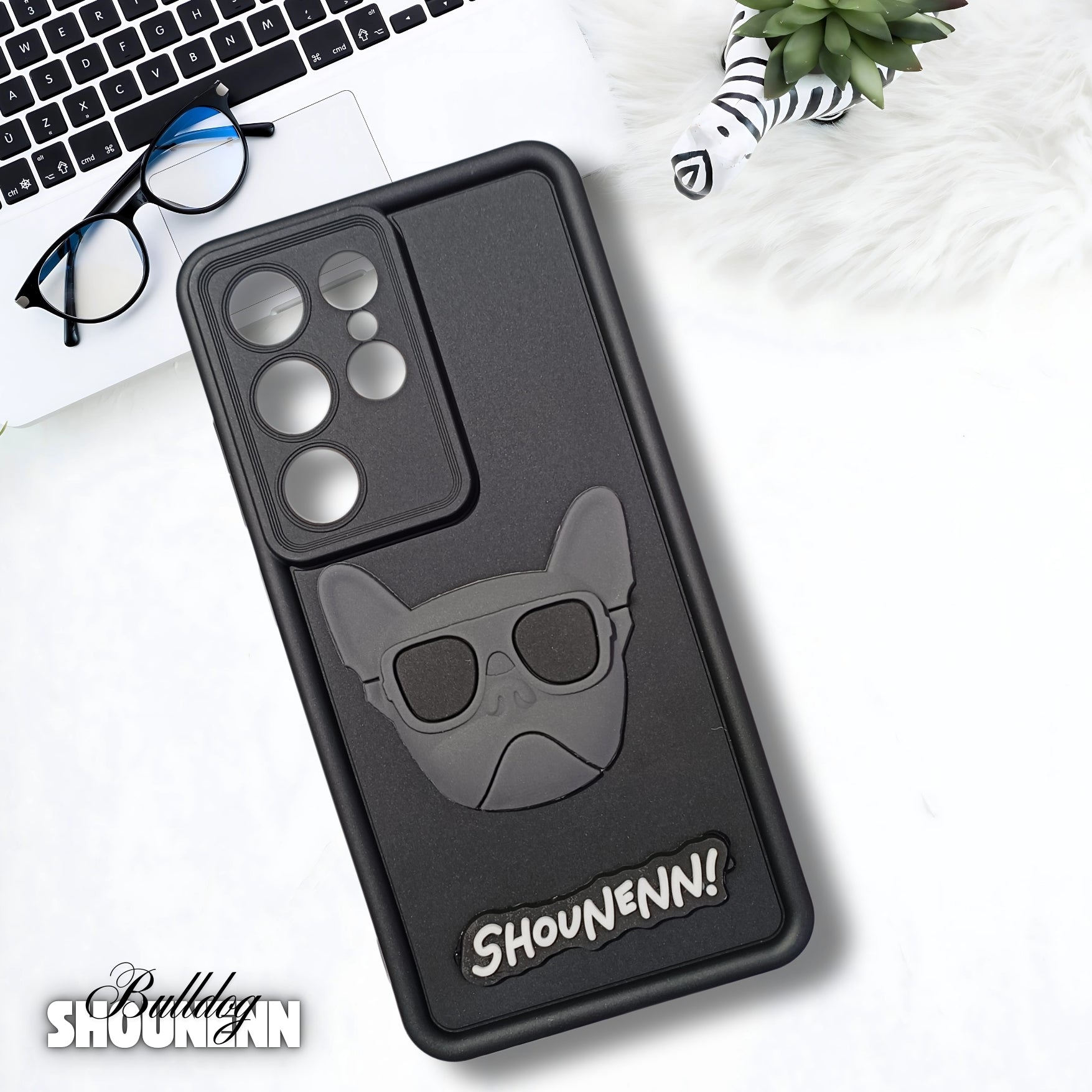 Black SHOUNENN BULLDOG Silicone case for  Samsung S26 Ultra — Goodsys