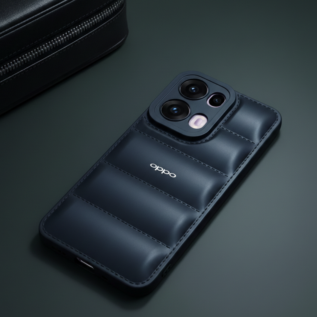 Black Puffon Silicon Case for Oppo Reno 13 Pro — Goodsys
