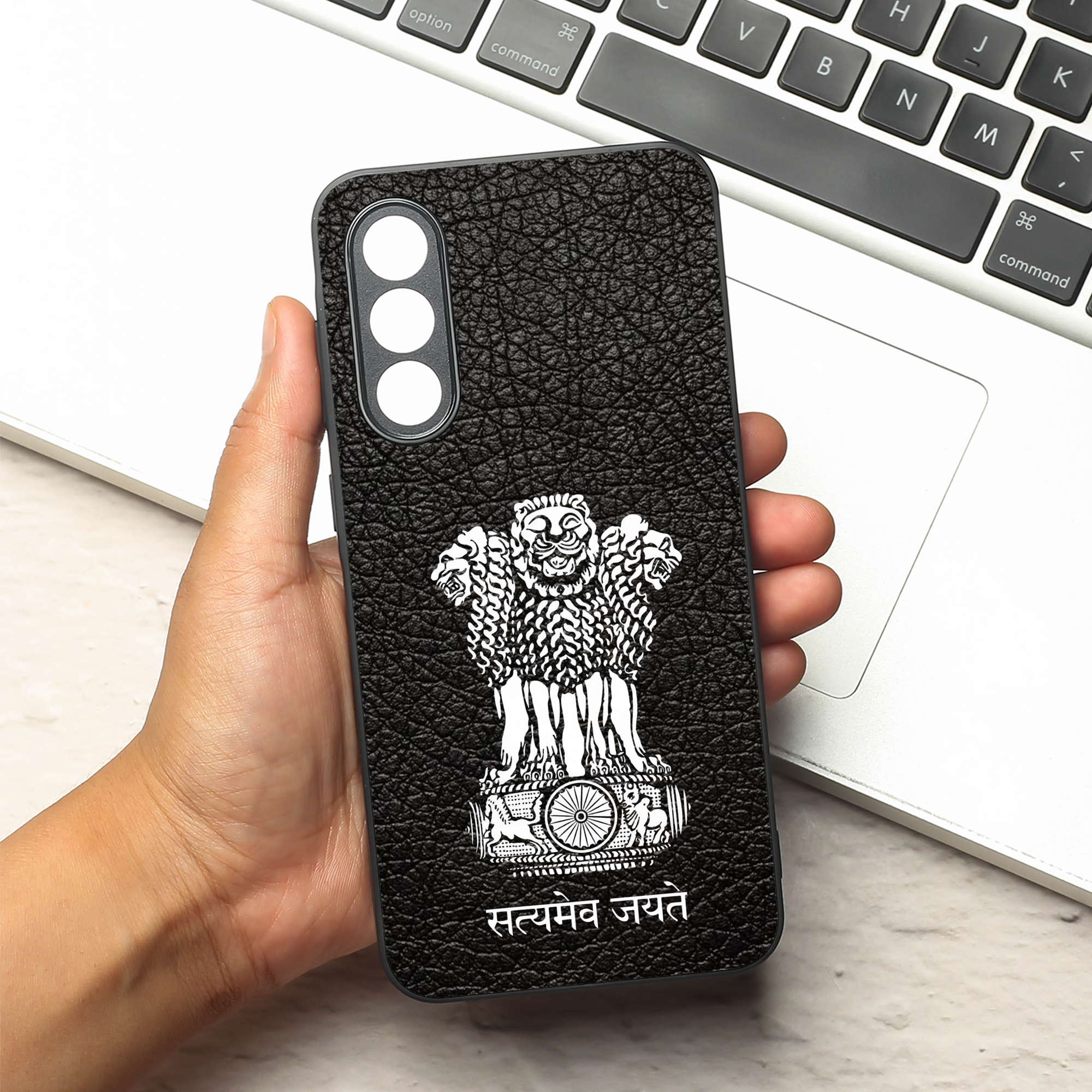 Black Satyamev Jayate MB case for Samsung A56 — Goodsys