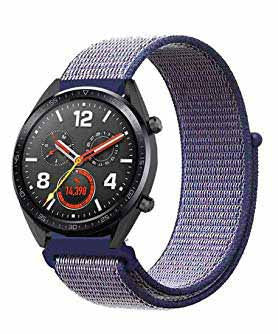 Stripes Blue Nylon Strap For Smart Watch 20mm