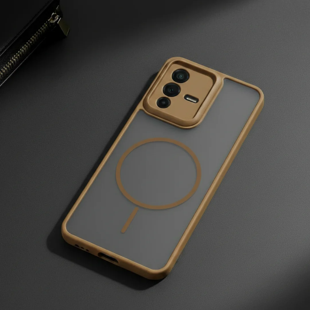 KYRON Brown Camera Protection Matte Case for Vivo V23 — Goodsys