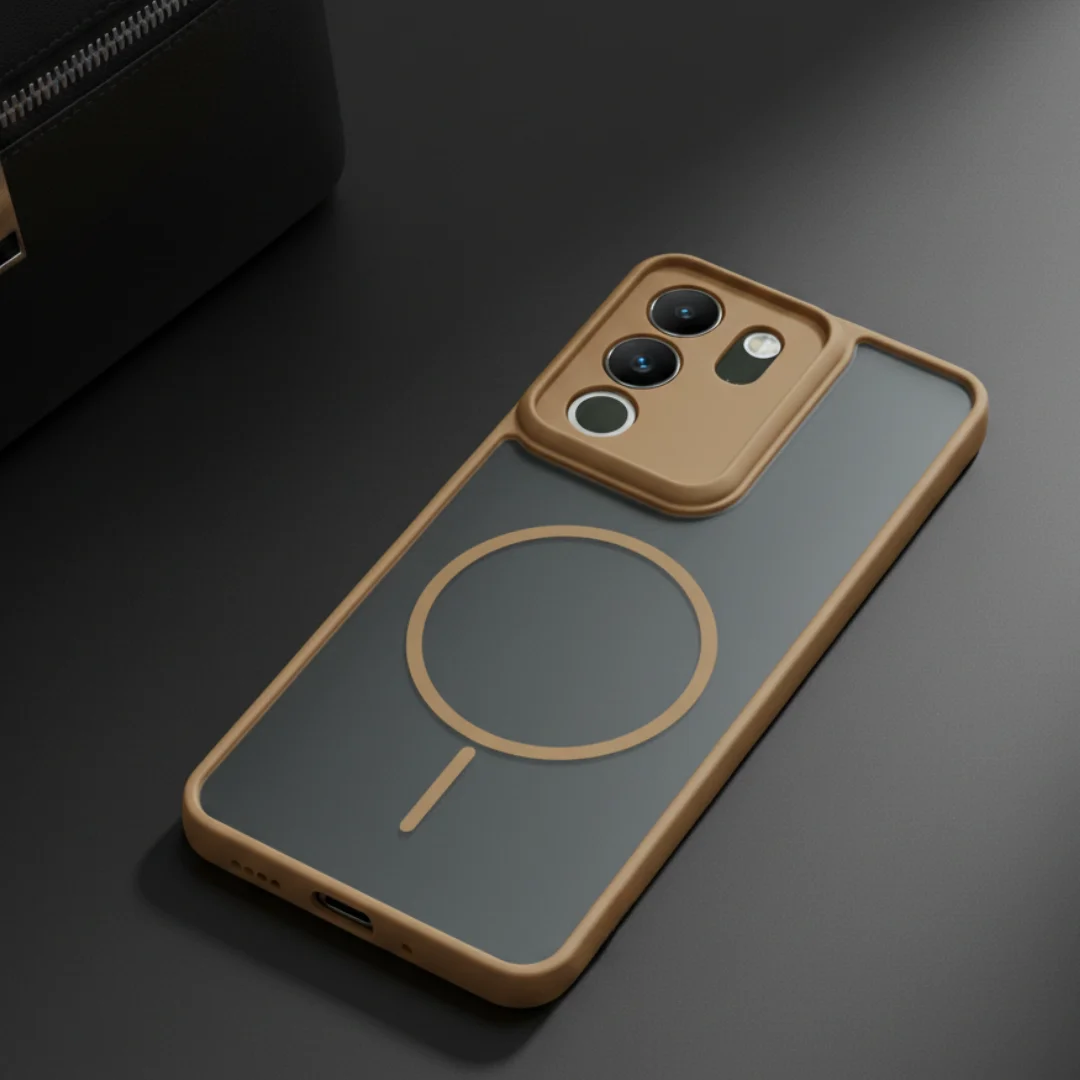 KYRON Brown Camera Protection Matte Case for Vivo Y200 — Goodsys