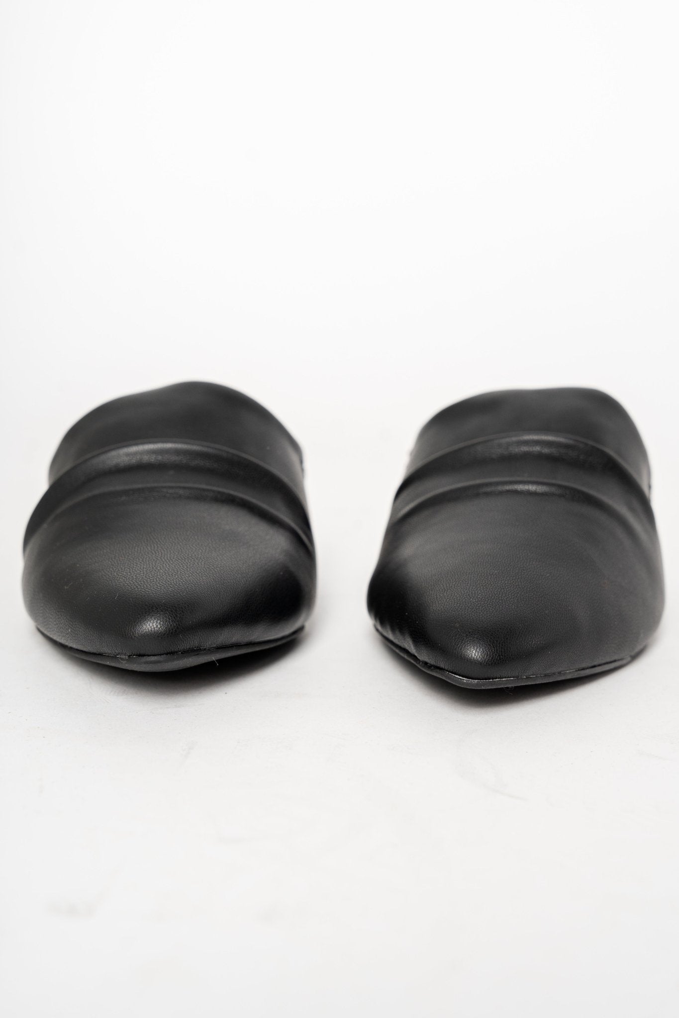 Swirl mule ballerina flat black