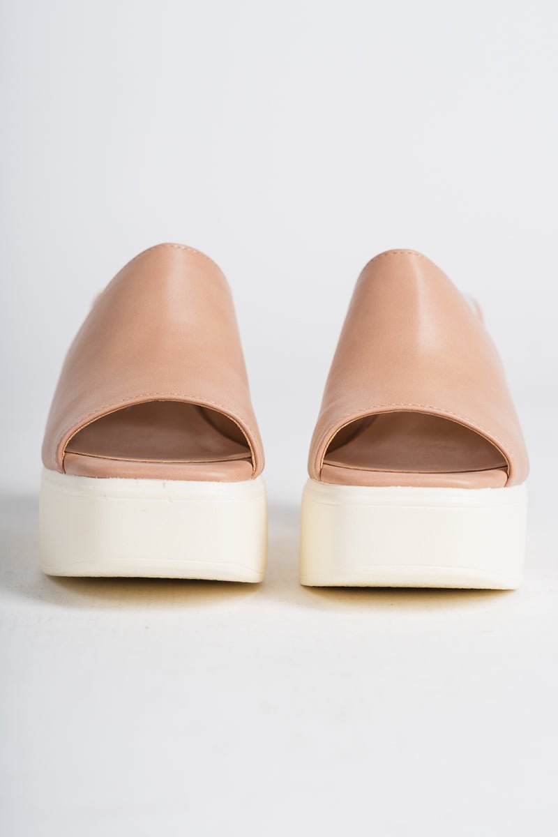 Sienne platform heel nude pink