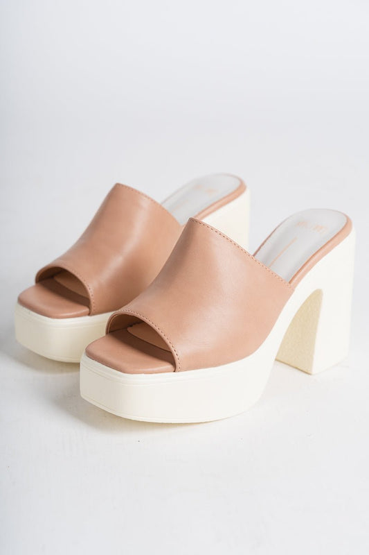 Sienne platform heel nude pink