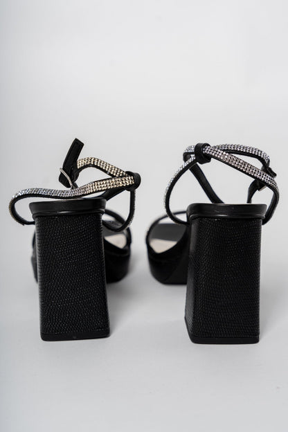 Suva rhinestone strappy heels black