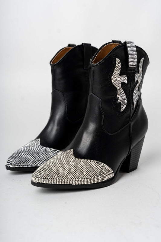 Zane embellished western bootie black