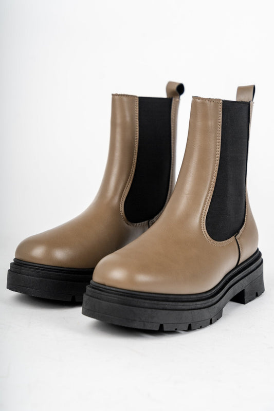 Servant Chelsea bootie dark taupe
