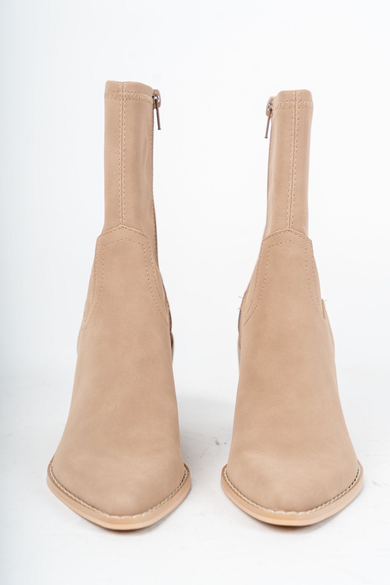 Vienna sleek ankle bootie cedar wood
