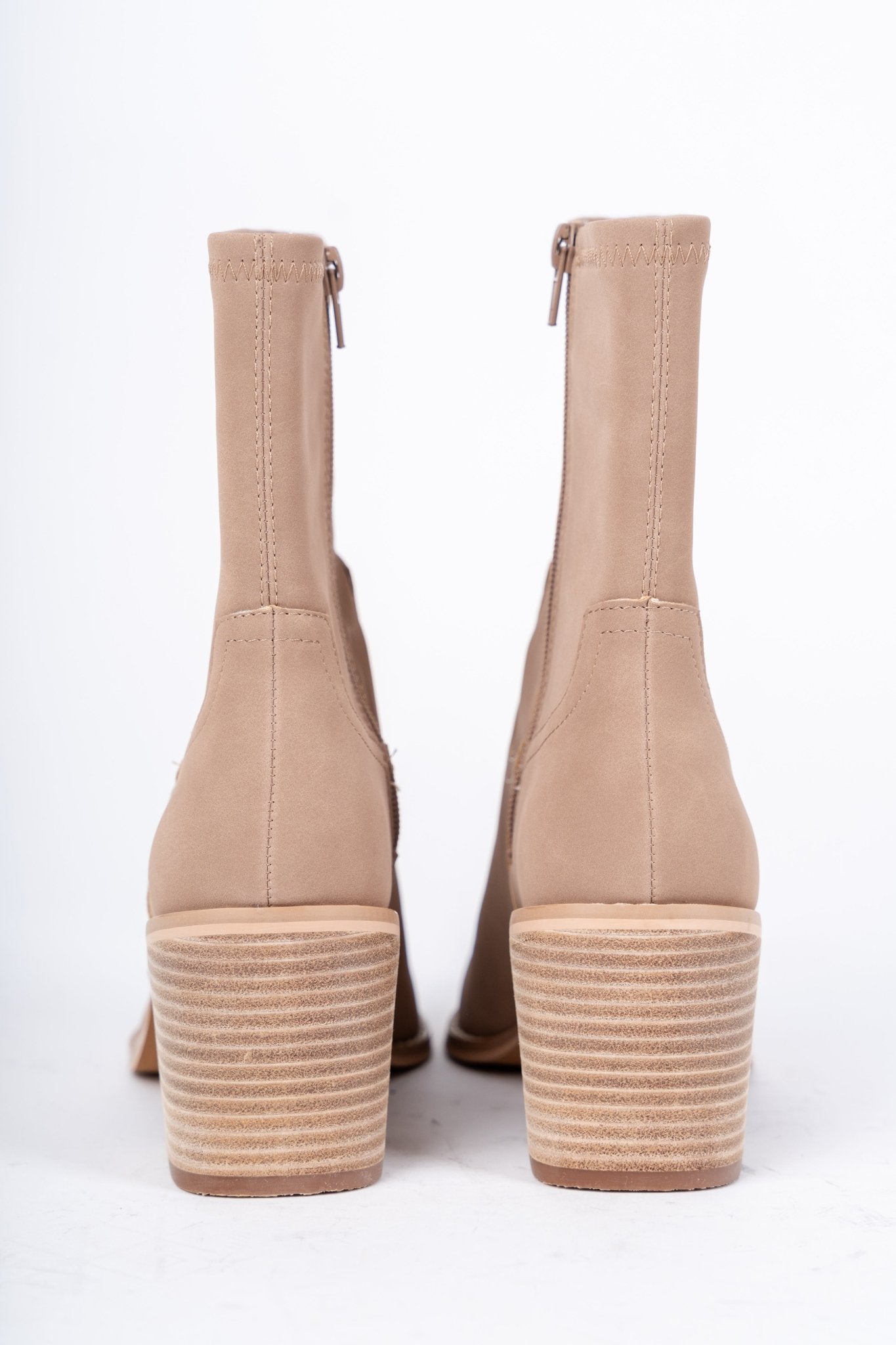 Vienna sleek ankle bootie cedar wood