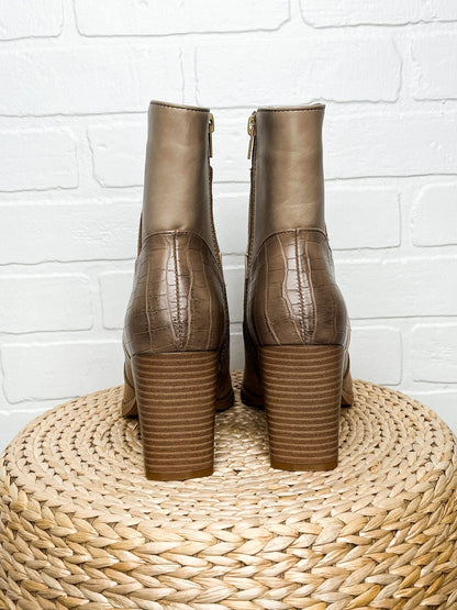 Cammy patchwork bootie taupe