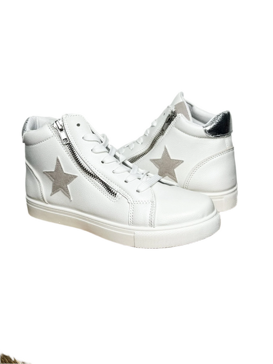 Fast star zip sneakers white