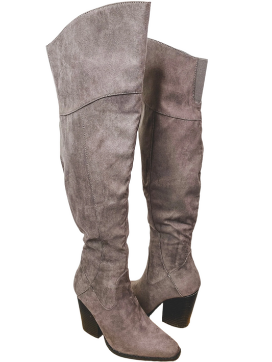 Slay over the knee boots grey