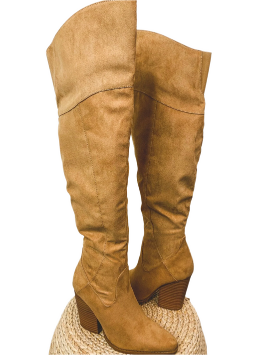 Slay over the knee boots butterscotch