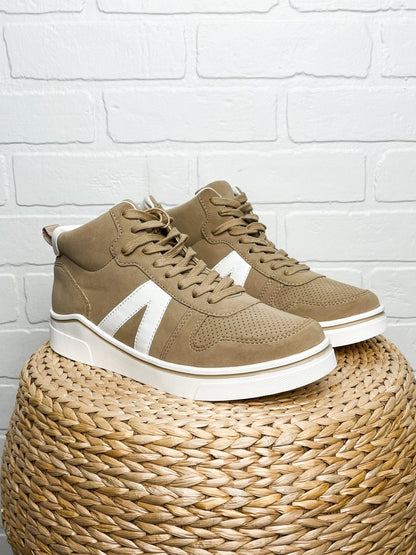 Gio high top sneaker sand/white