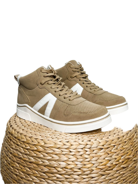 Gio high top sneaker sand/white