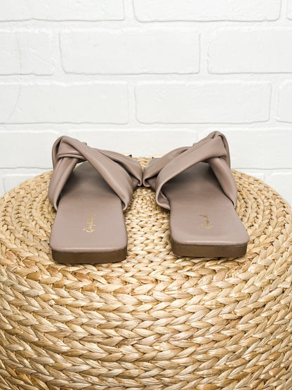 Aster ruched cross sandal birch