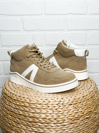 Gio high top sneaker sand/white