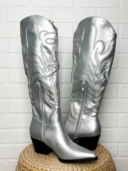 Samara cowboy boots silver