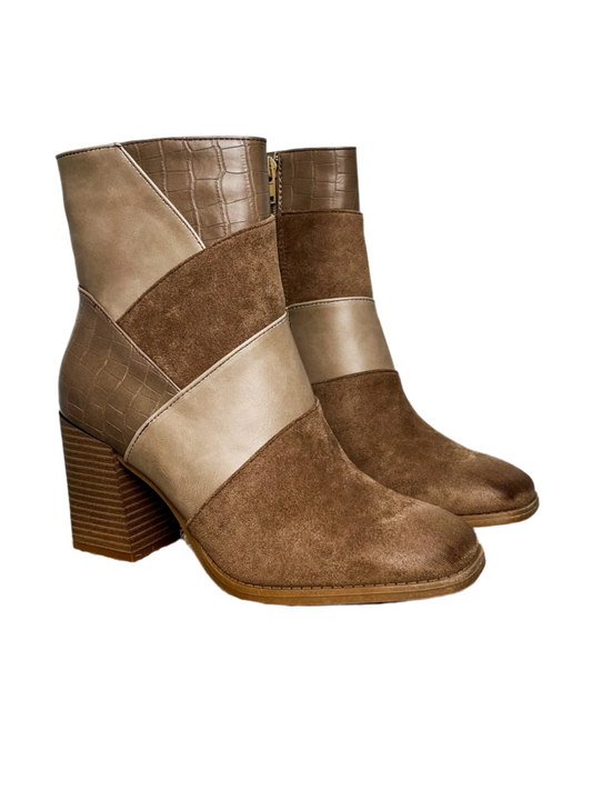 Cammy patchwork bootie taupe