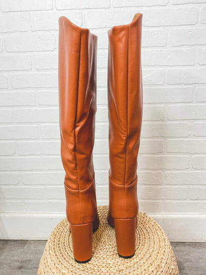 Signal knee high boots cognac